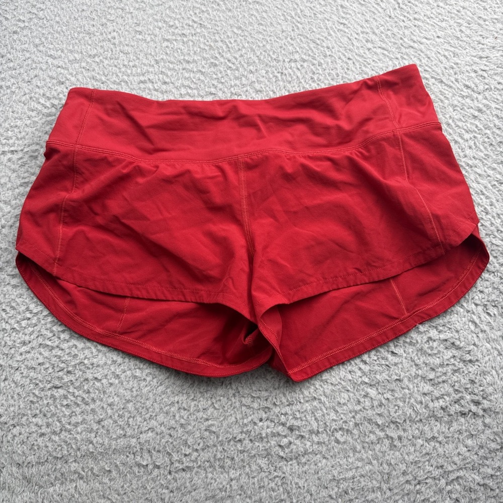 Lululemon Speed Up Shorts Womens 6 High-rise Lined Red Running Vented 2.5"